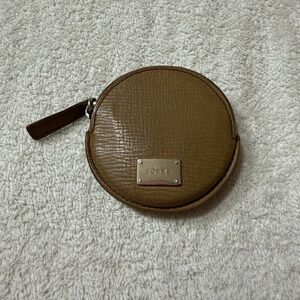 Loewe Textured Tan Coin Pouch